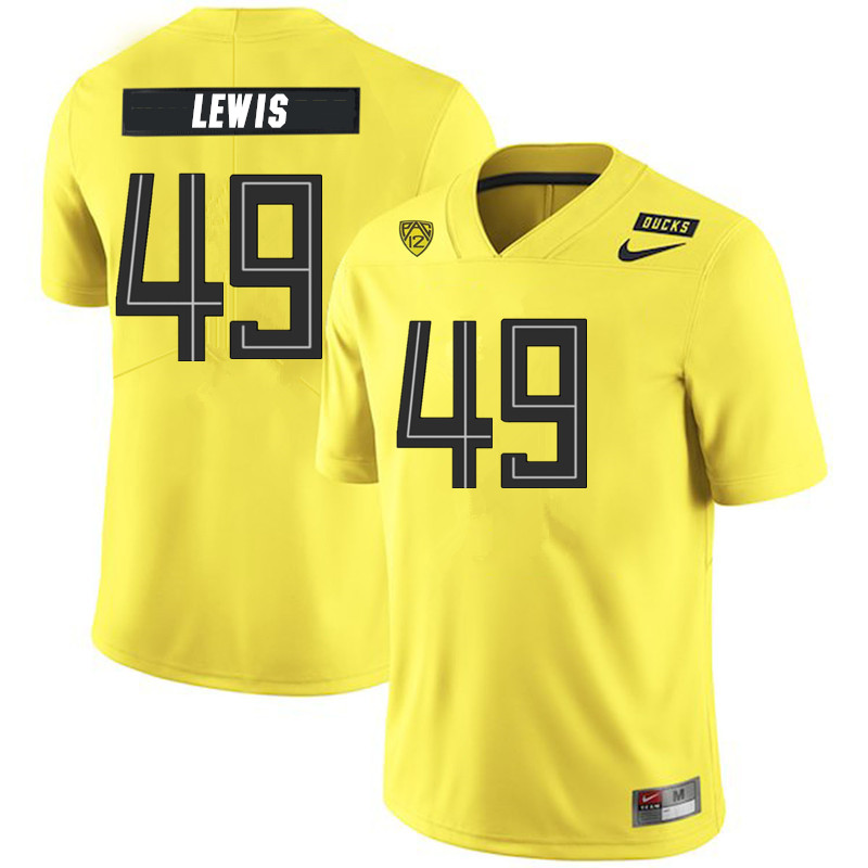 2019 Men #49 Camden Lewis Oregon Ducks College Football Jerseys Sale-Yellow - Click Image to Close